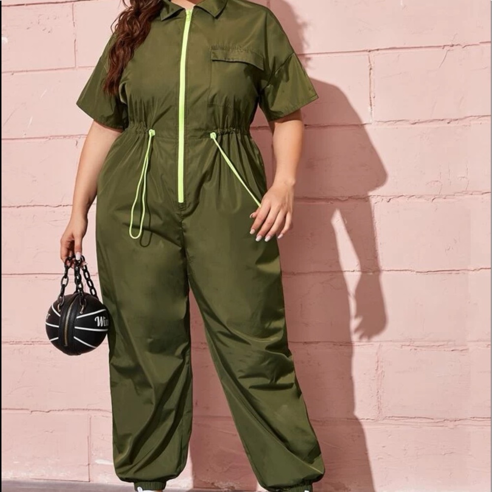 Contrast Nylon Jumpsuit